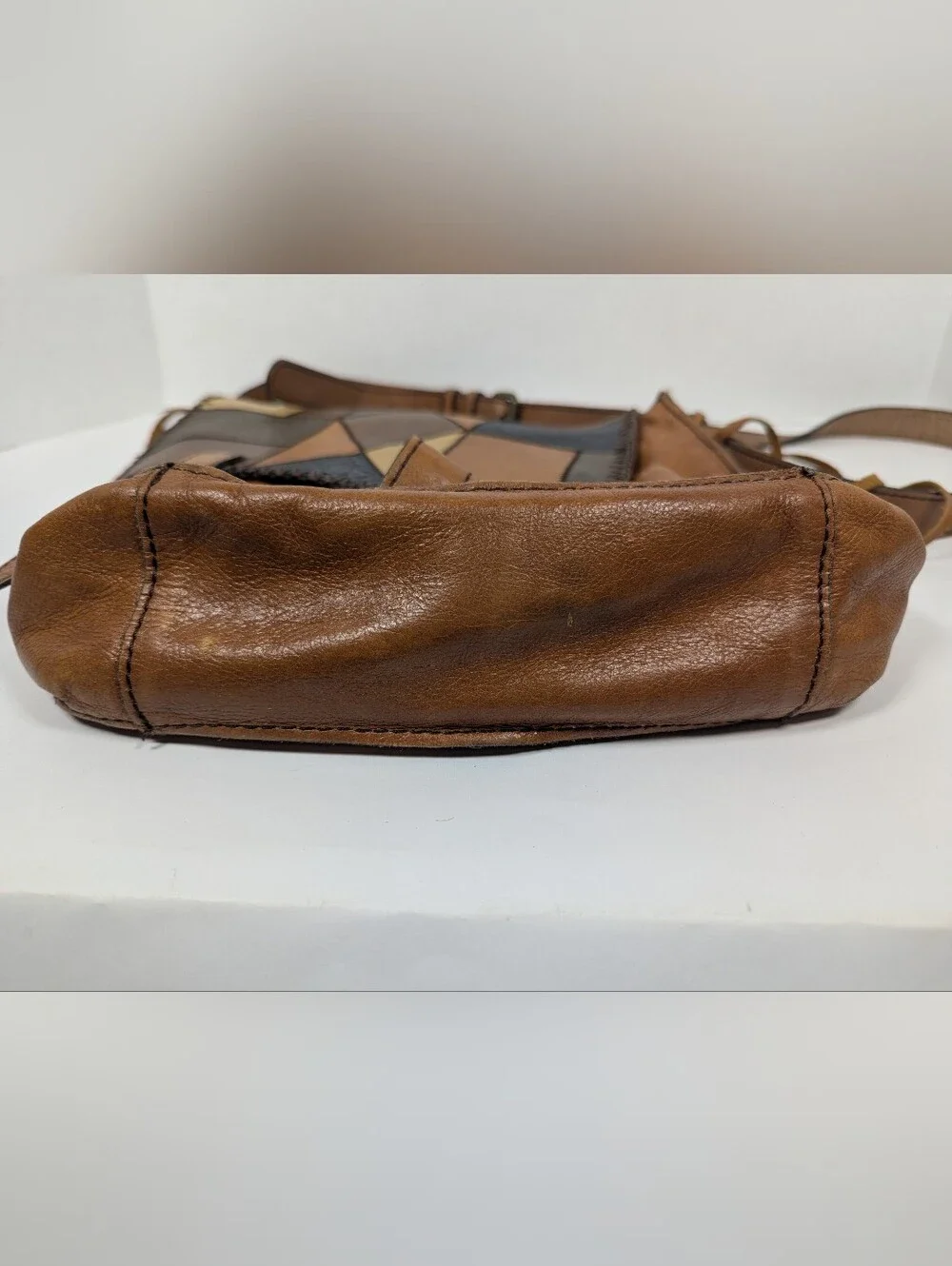 Patricia Nash Patchwork Armeno Genuine Leather Messenger Bag Crossbody Purse